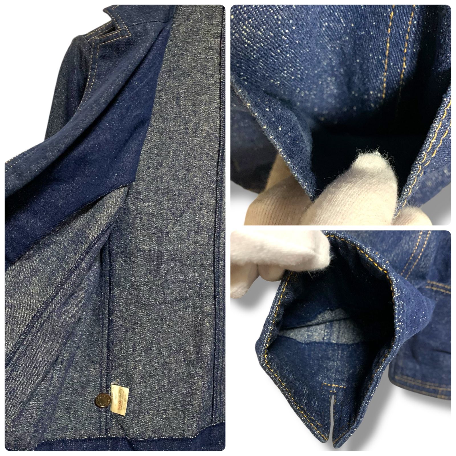 LEONARD FASHION レオナール インディゴブルー シルクデニム調 