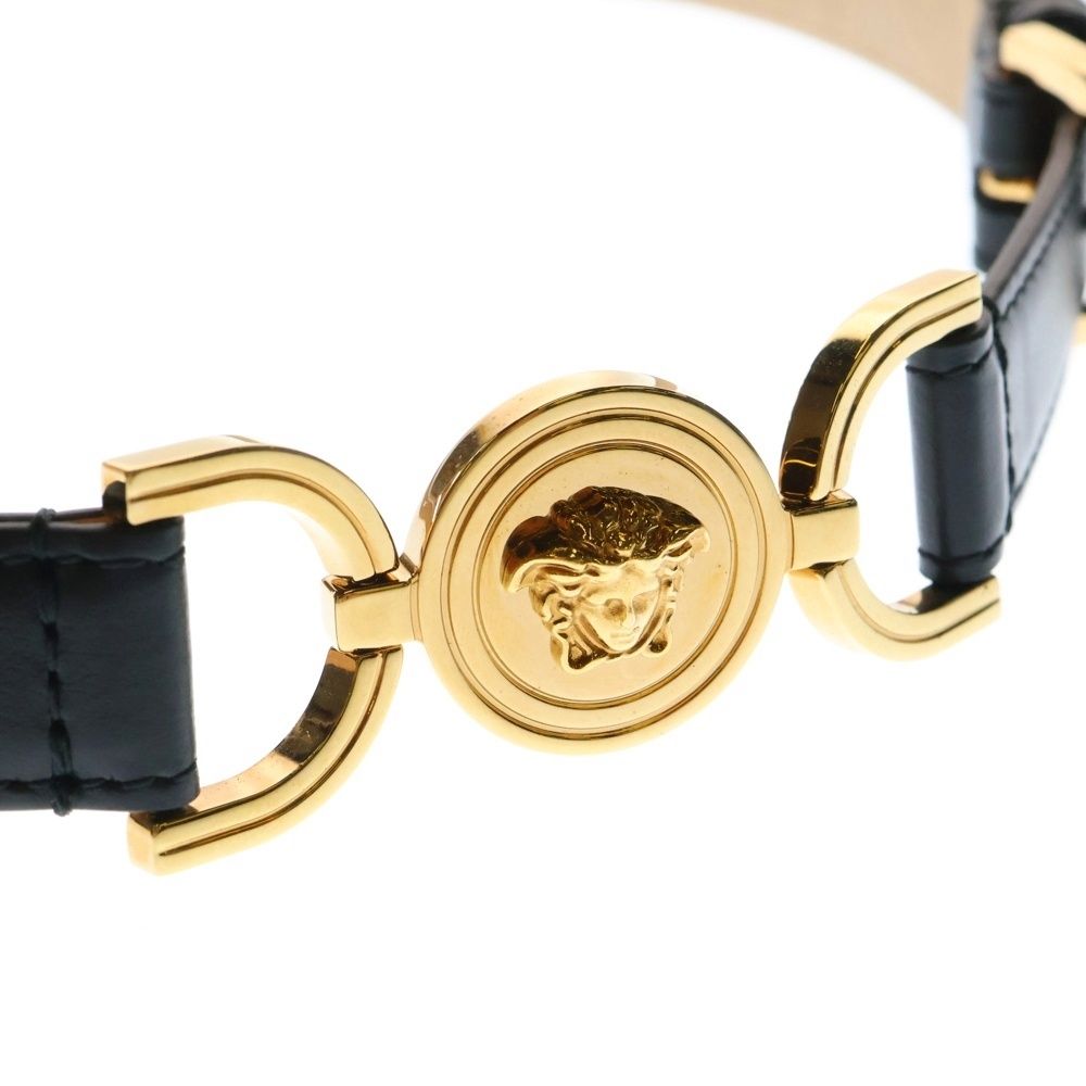 VERSACE (ヴェルサーチ) メデューサバックル レザー ベルト ブラック