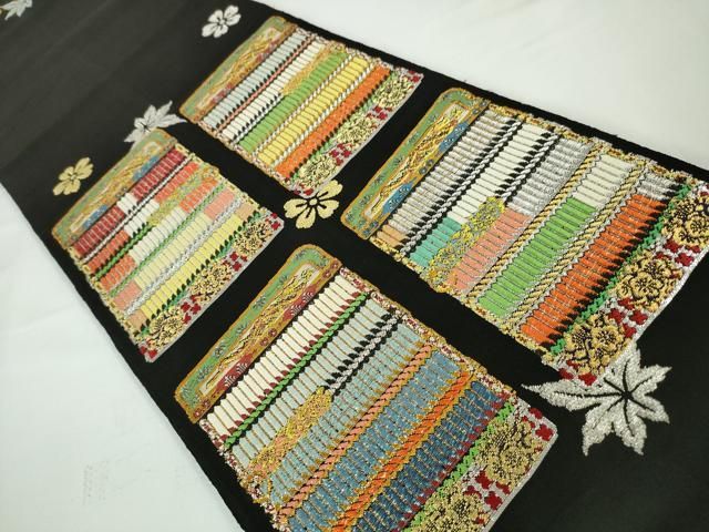 平和屋本店●極上　龍村平蔵製　本袋帯　威毛錦　黒地　金銀糸　逸品　DZAA2888kh5 平和屋本店○極上 龍村平蔵製 本袋帯 威毛錦 黒地 金銀糸 逸品