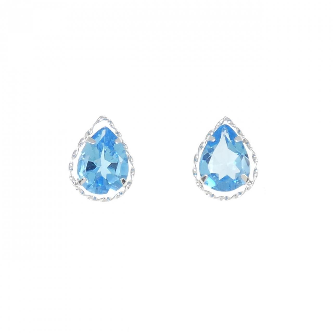 K18WG ブルートパーズ ピアス 2.20CT