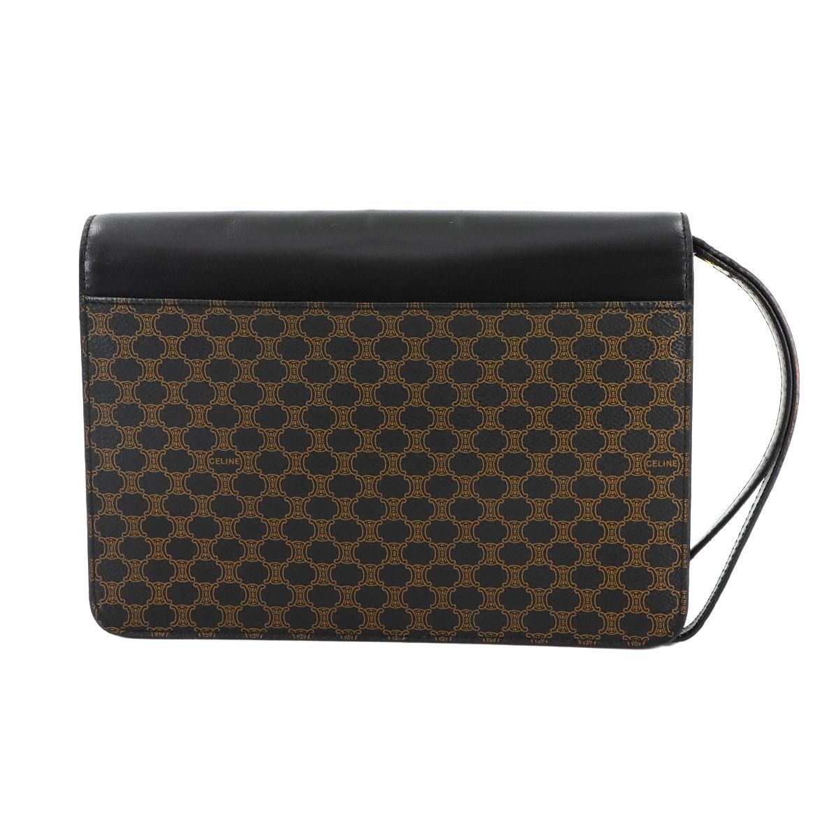 美品 セリーヌ CELINE マカダム セカンド クラッチ バッグ ポーチ PVC
