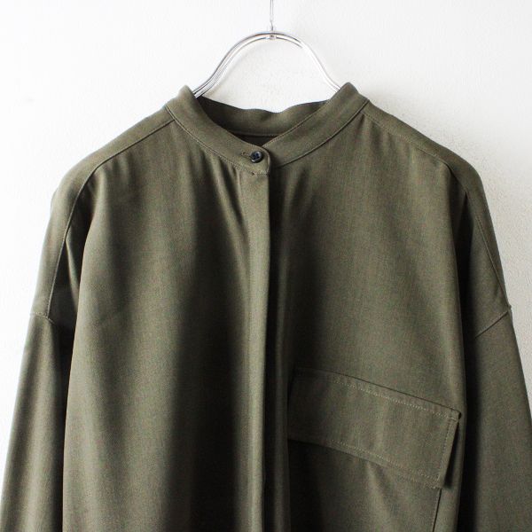 美品 2019SS L'appartement アパルトモン Col Pierrot バンドカラーブラウス/カーキ シャツ【2400013066440】 美品 2019SS L'appartement アパルトモン Col Pierrot バンドカラー