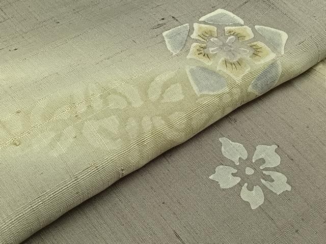 平和屋着物▽訪問着　単衣　生紬　舞花文　正絹　逸品　AABB2466jh 平和屋着物▽訪問着 単衣 生紬 舞花文 正絹 逸品 AABB2466jh