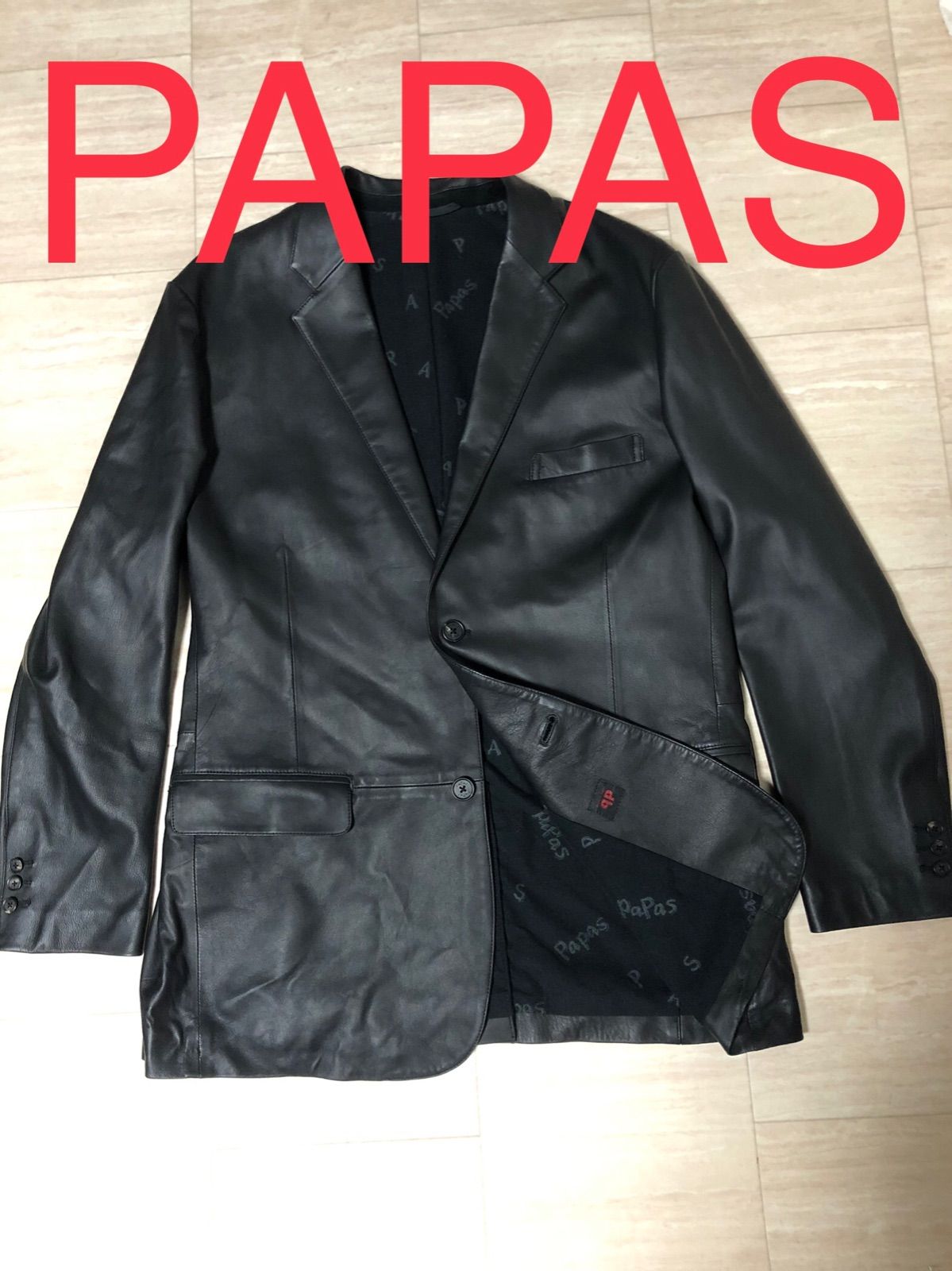 Papas ヌバックレザージャケット 羊革 パパス コート メンズ アウター