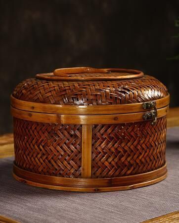 古風 自然竹の編み上げ 茶籠 茶道具収納y 人気推薦☆ 民芸職人手作り 古風 自然竹の編み上げ 茶籠 茶道具収納 便攜