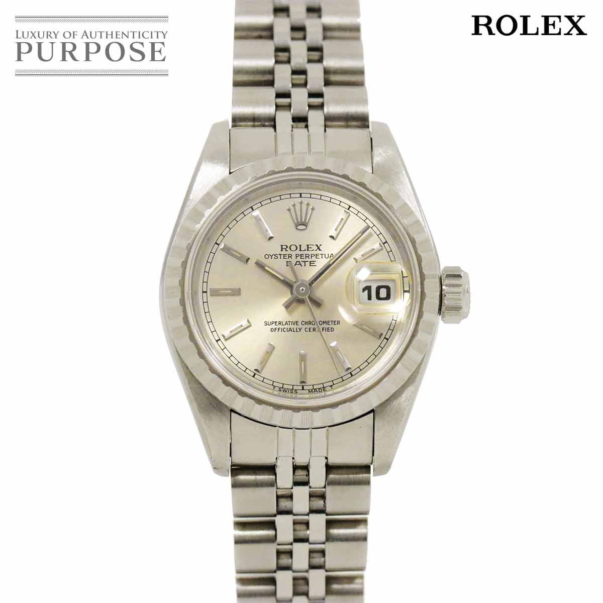 ロレックス ROLEX オイスターパーペチュアルデイト 69240 W番 レディース 腕時計 シルバー 自動巻き Oyster Perpetual Date 90273452