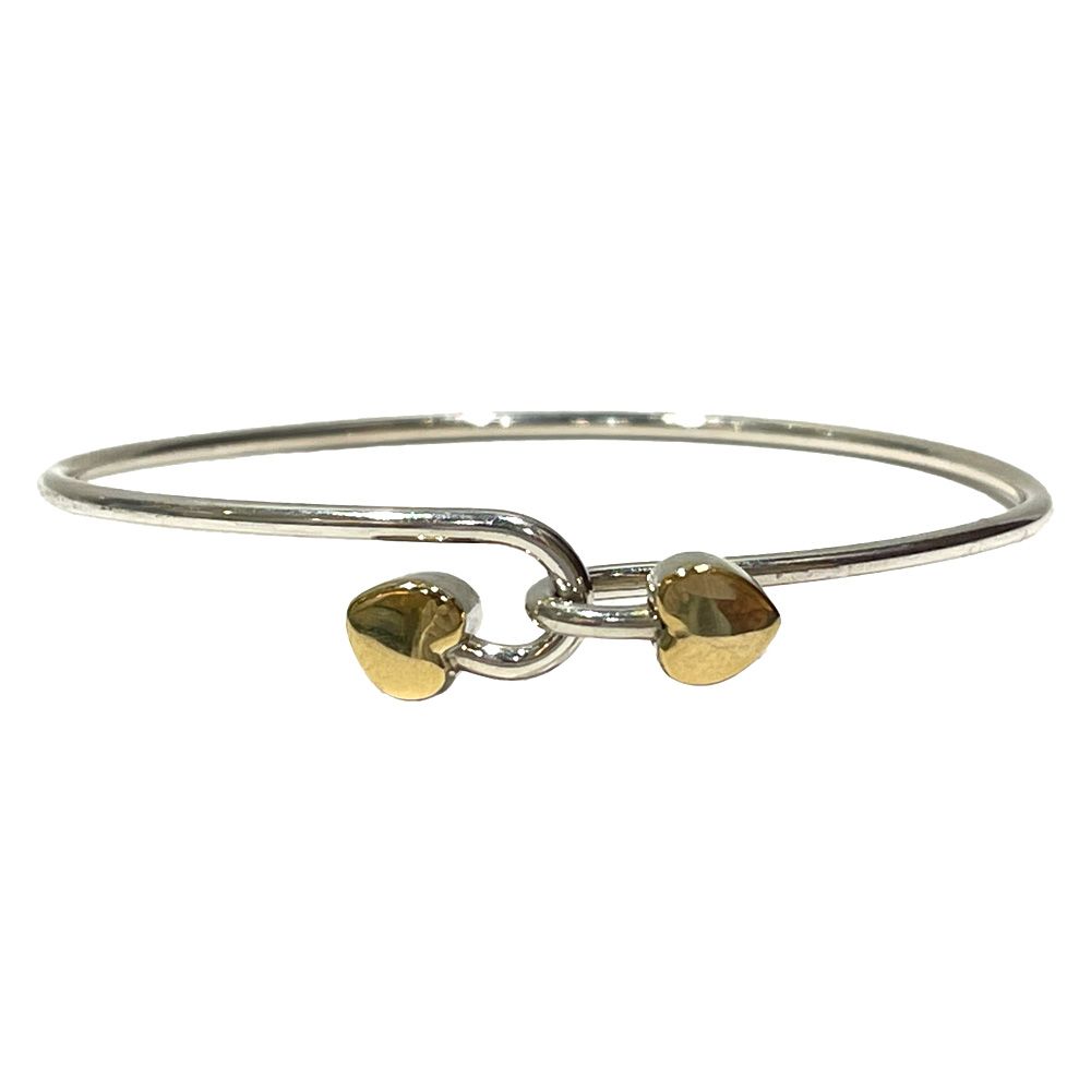 TIFFANY&Co. バングル ソリッド ダブル ハート SV925 K18