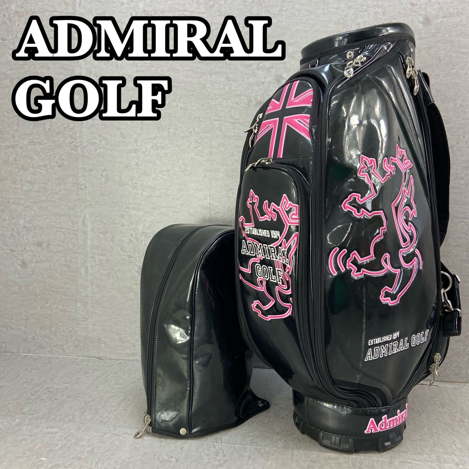 ADMIRAL　GOLF　 アドミラルゴルフ　ゴルフ　キャディバッグ　カート式　9.5型　24cm　5分割　4.9kg　エナメル