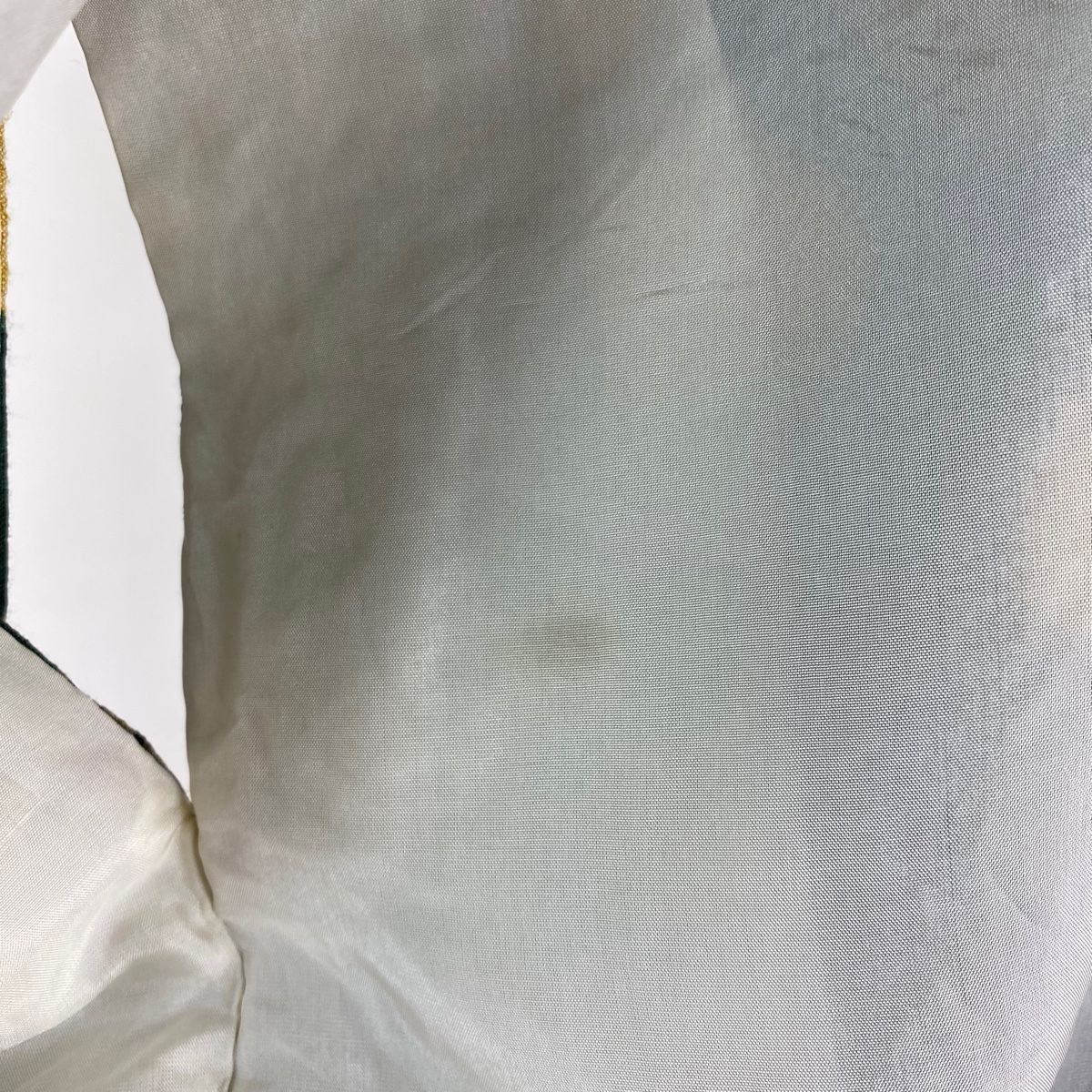 小紋 身丈153.5cm 裄丈61cm S 袷 紬地 辻が花柄 絞り 緑 正絹 美品  