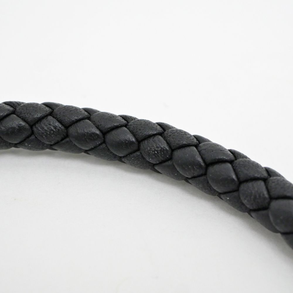 名東】エルメス ゴリアテ レザー 編み込み ブレスレット ブラック