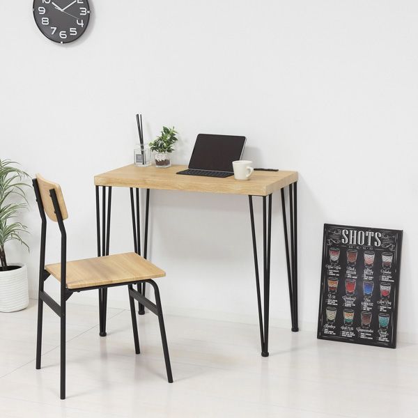 アートデスク2点セット コンセント付 モダンナチュラル 組立式