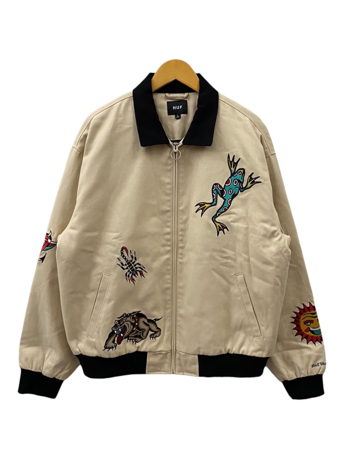 HUF (ハフ) BLEDSOE WORK JACKET NATURAL ブルゾン 刺繍 JK00449