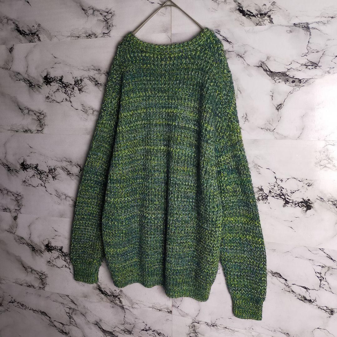 【美品】CABaN ウールカシミヤ アートフレーム ニット　グリーン 美品】CABaN ウールカシミヤ アートフレーム ニット グリーン caban