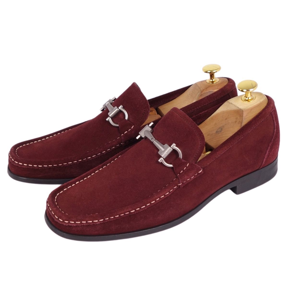 FERRAGAMO スエードモカシン Ferragamo レッド スエード