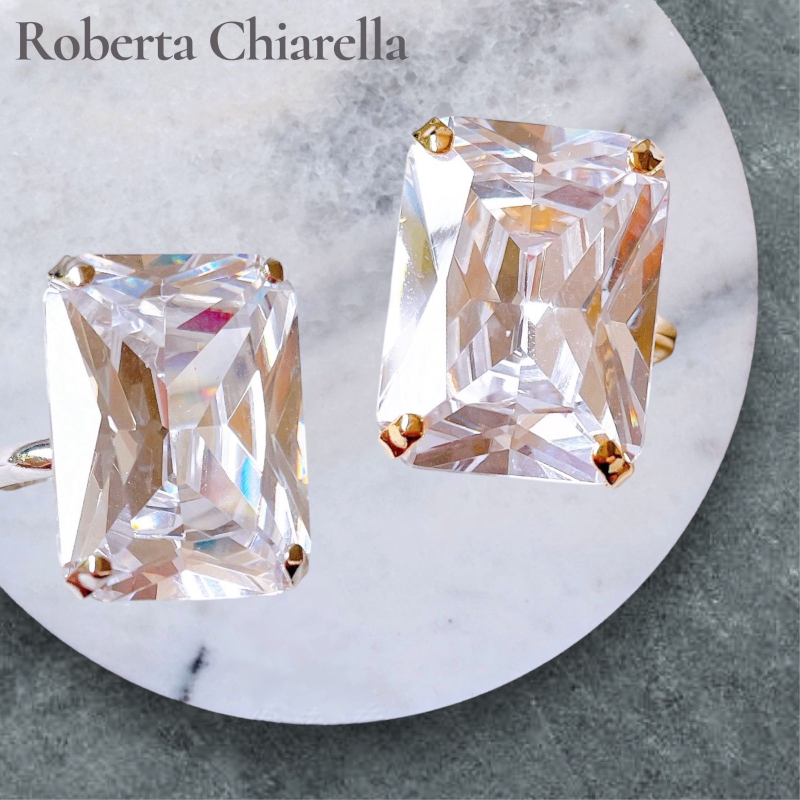新品◇Roberta Chiarella ロベルタチャレラ 大ぶりエメラルドカット
