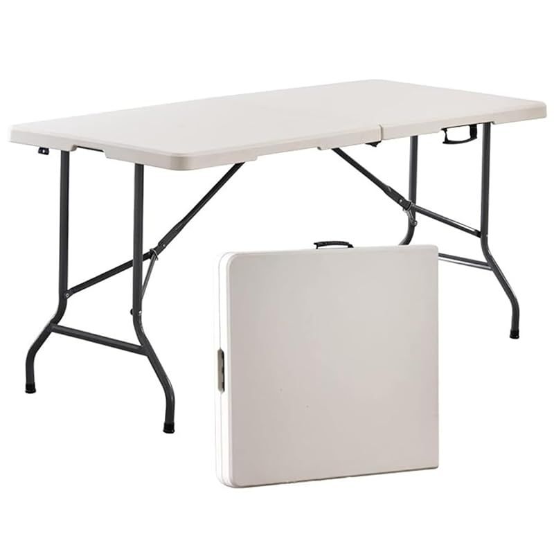 Hushijue 折りたたみテーブル アウトドアテーブル ピクニック レジャー キャンプ用 幅152cm 耐荷重120kg ホワイト-152 並行輸入品