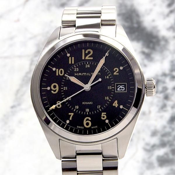 ハミルトン Hamilton カーキ　フィールド　QZ　40mm BK ブレス H68551133
