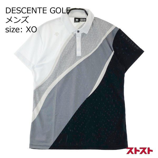 DESCENTE デサント ゴルフポロシャツ グレー/ブラック サイズ：S