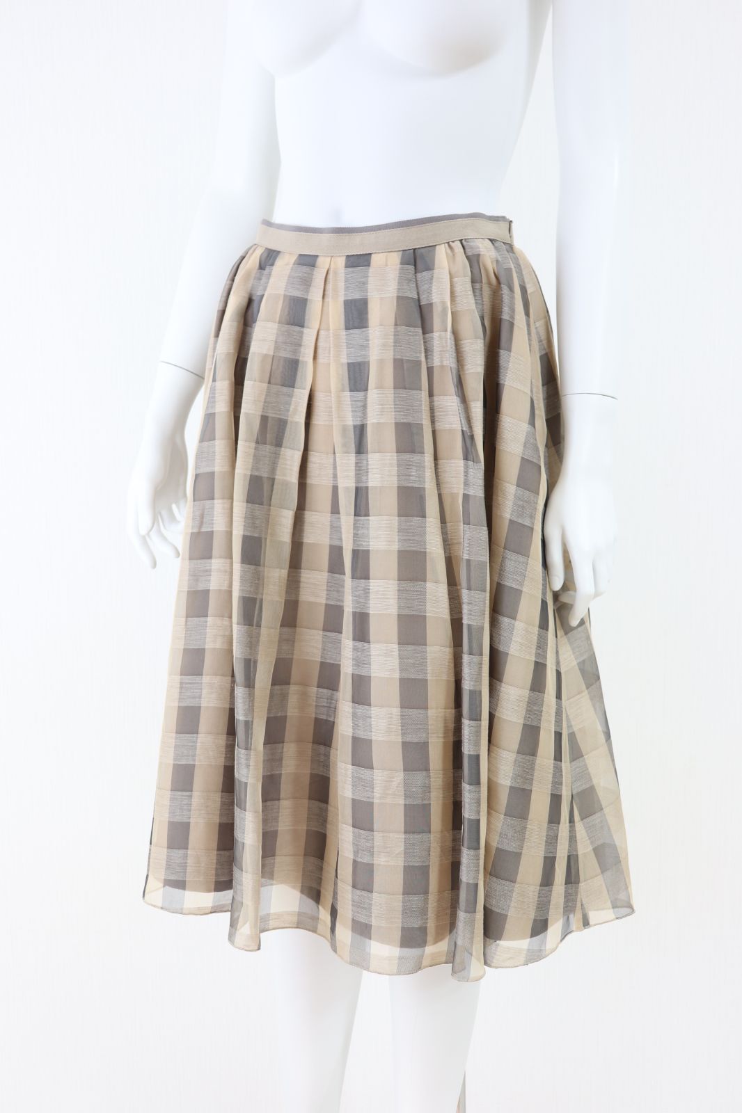 FOXEY☆フォクシー チェック柄リネンシルクスカート 39706 - メルカリ 