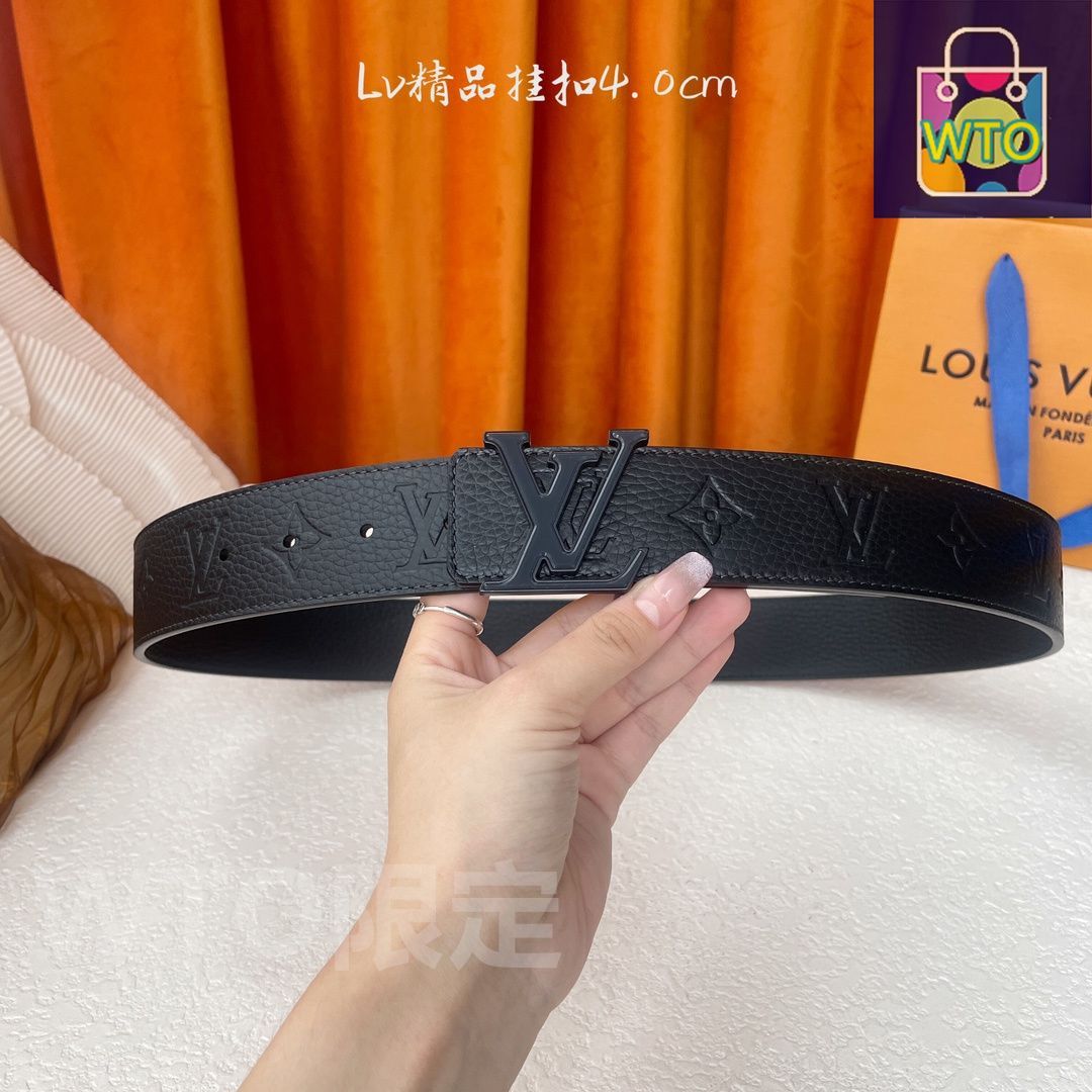 Louis Vuitton レザーベルト LOUIS VUITTON Monogram 40mm LV Broken Belt 85 34 Brown