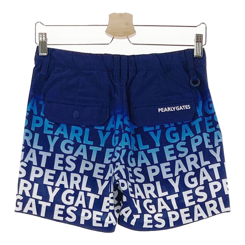 サイズ 0 PEARLY GATES パーリーゲイツ 055 1132516 ショートパンツ ロゴ総柄 ブルー系 ゴルフウェア レディース ストスト
