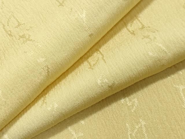 平和屋着物●長襦袢 無双仕立て 文字地紋 淡黄色 正絹 CAAY6792gh