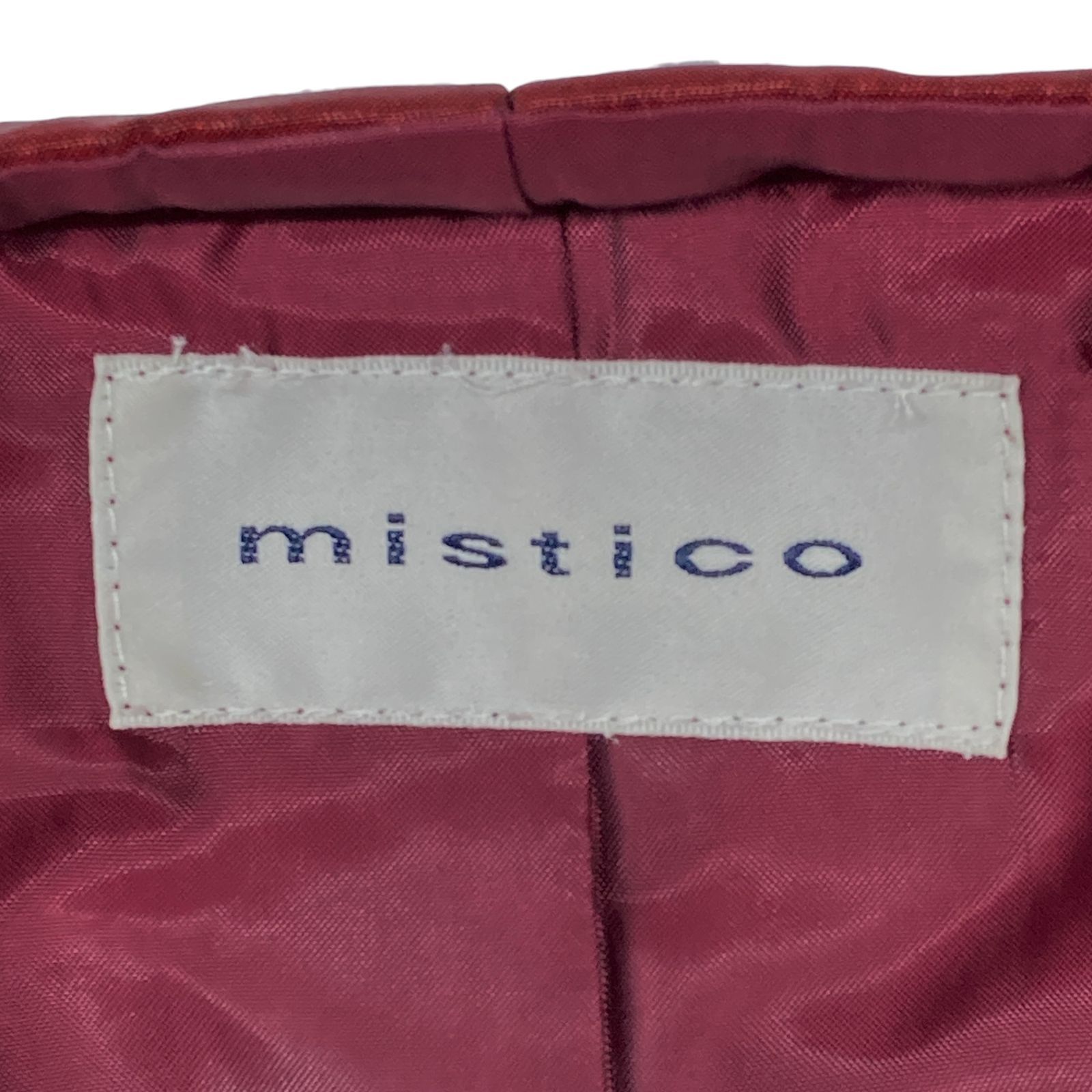 新品misticoジャケット mistico ミスティコ 赤 ノーカラージャケット 希少デザイン