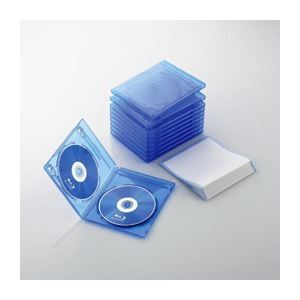 （まとめ）エレコム Blu-rayディスクケース（2枚収納タイプ） CCD-BLU210CBU