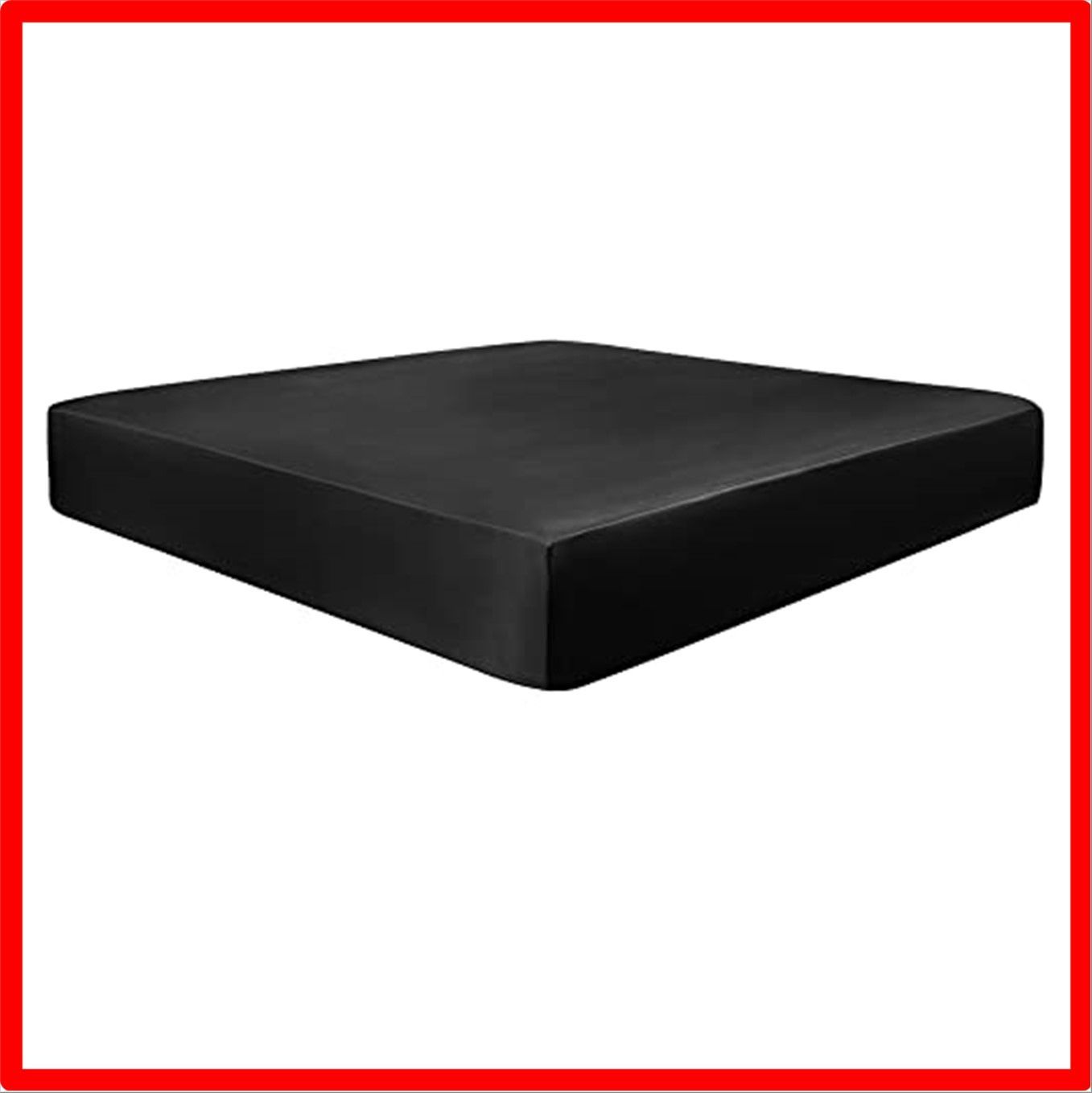 【匿名配送】 180x200cm_ブラック PiccoCasa ボックスシーツ サテン マットレスカバー 洋式・和式兼用 ベッドカバー レーヨン素材 ベッドシー