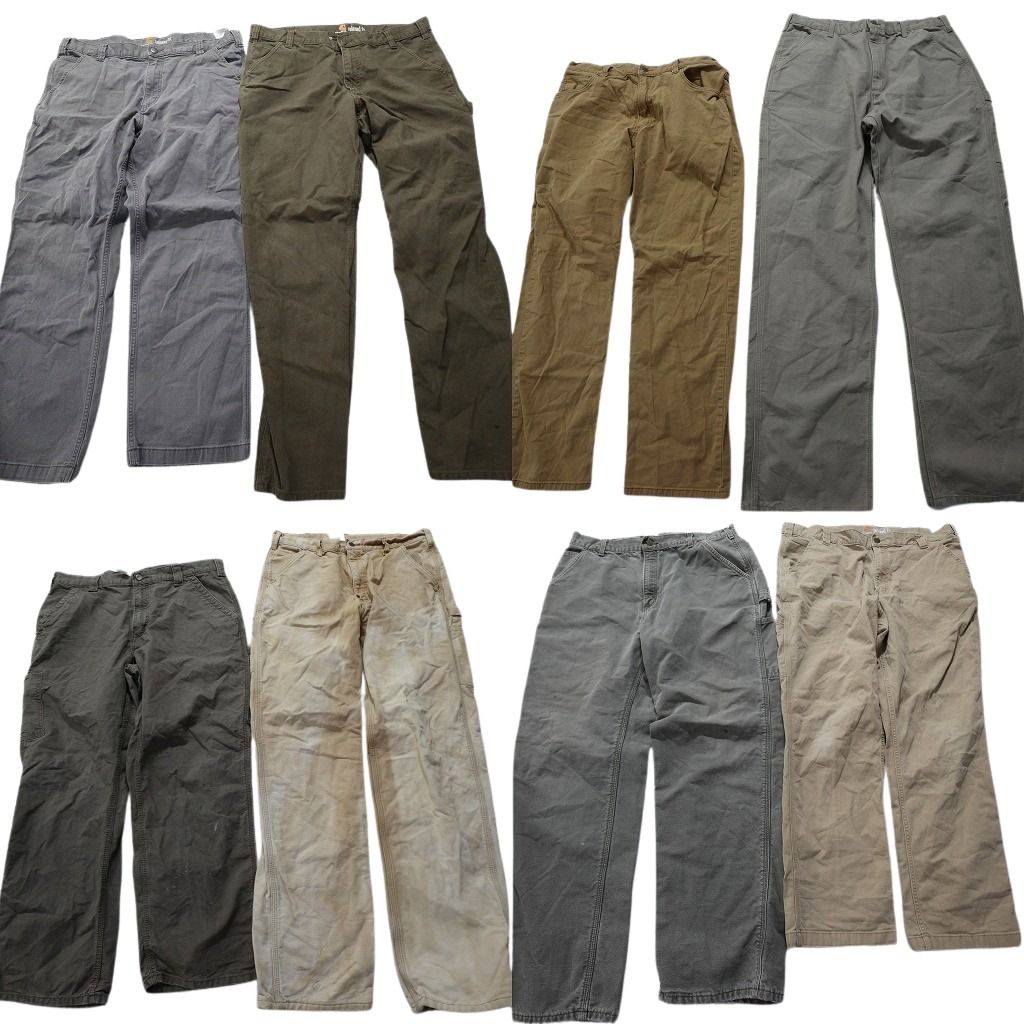 古着卸 カーハート Carhartt ダック ペインター パンツ 8枚セット メンズ 36 |38 フェード ワーク 古着 MZ7397