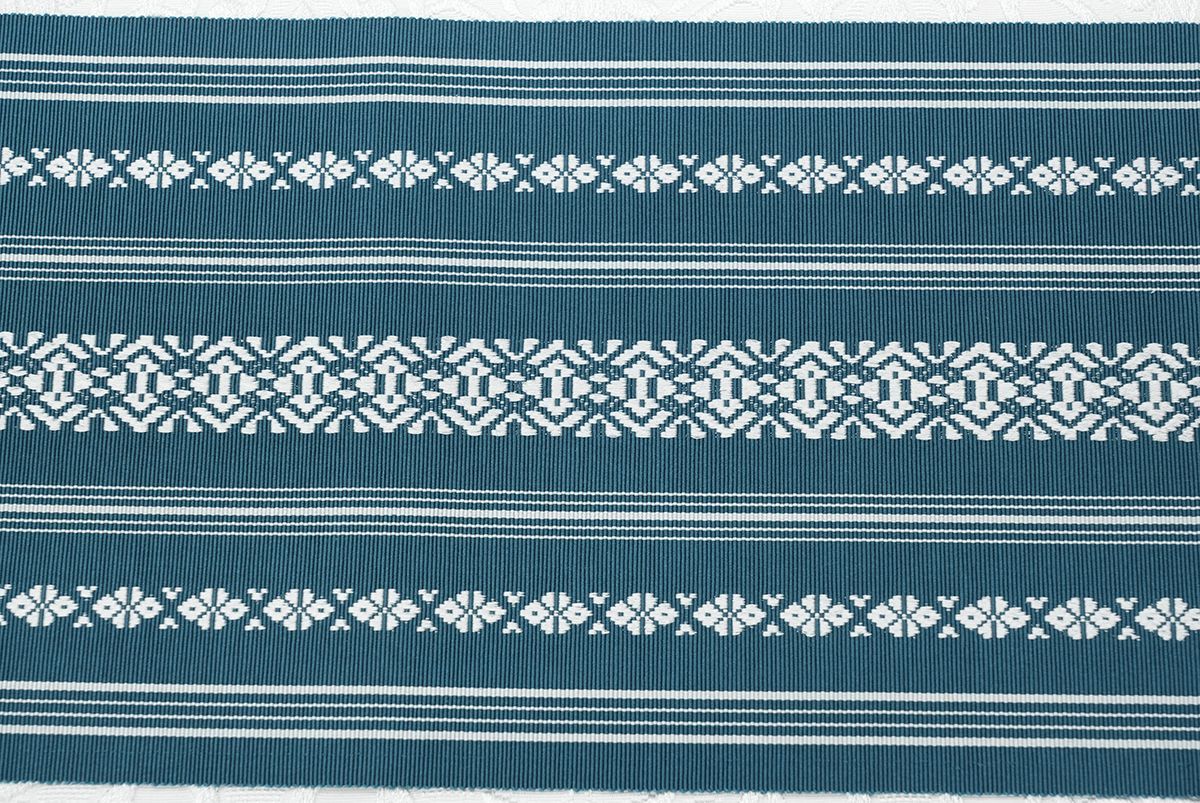 オリジナルカラー！新品 博多織【長尺】単衣半幅帯 浴衣帯 碧色 三本