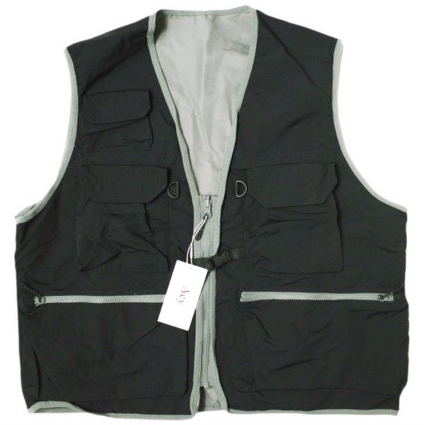 Acy エイシー 24SS 2WAY UTILITY VEST リバーシブルユーティリティーベスト ACY-24SS-004 3 XL Black ジレ MIN-NANO ミンナノ トップス g21938