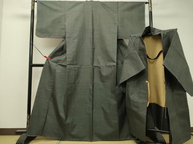 平和屋着物●本場大島紬 長羽織セット 一元絣 正絹 DAAS2155tw