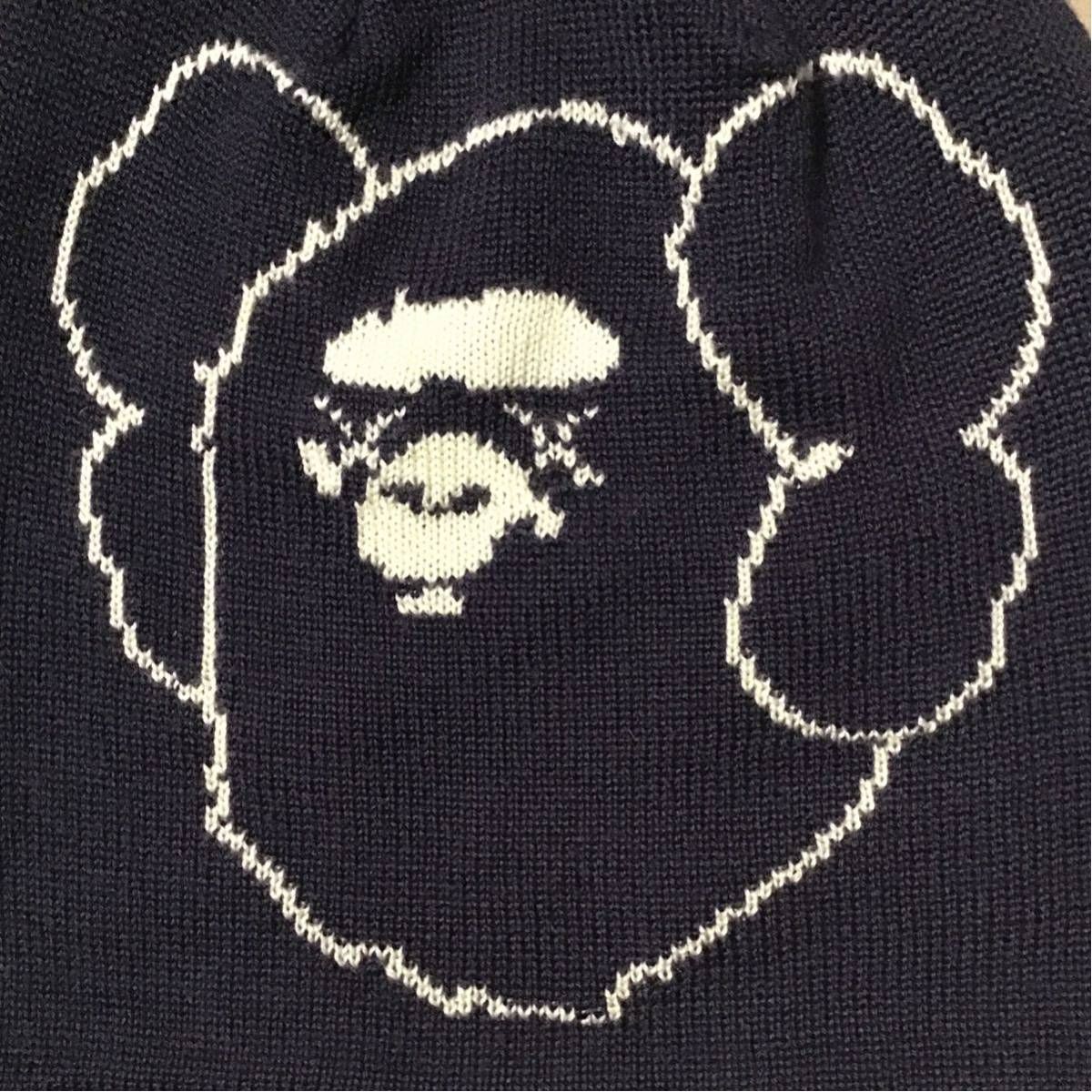 ☆激レア☆ KAWS × BAPE ニット帽 ネイビー ビーニー a bathing ape 