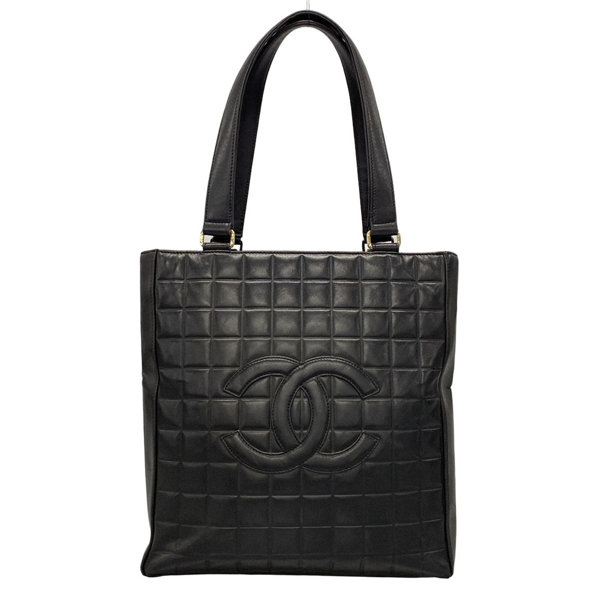 CHANEL シャネル ショルダーバッグ チョコバー 黒 ゴールド金具 ラムスキン
