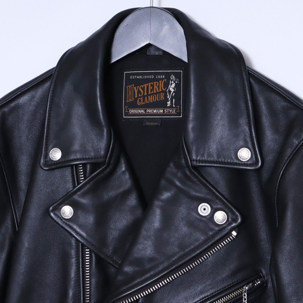 HYSTERIC GLAMOUR キップレザー ダブルライダースジャケット M HYSTERIC GLAMOUR キップレザー ダブルライダースジャケット M