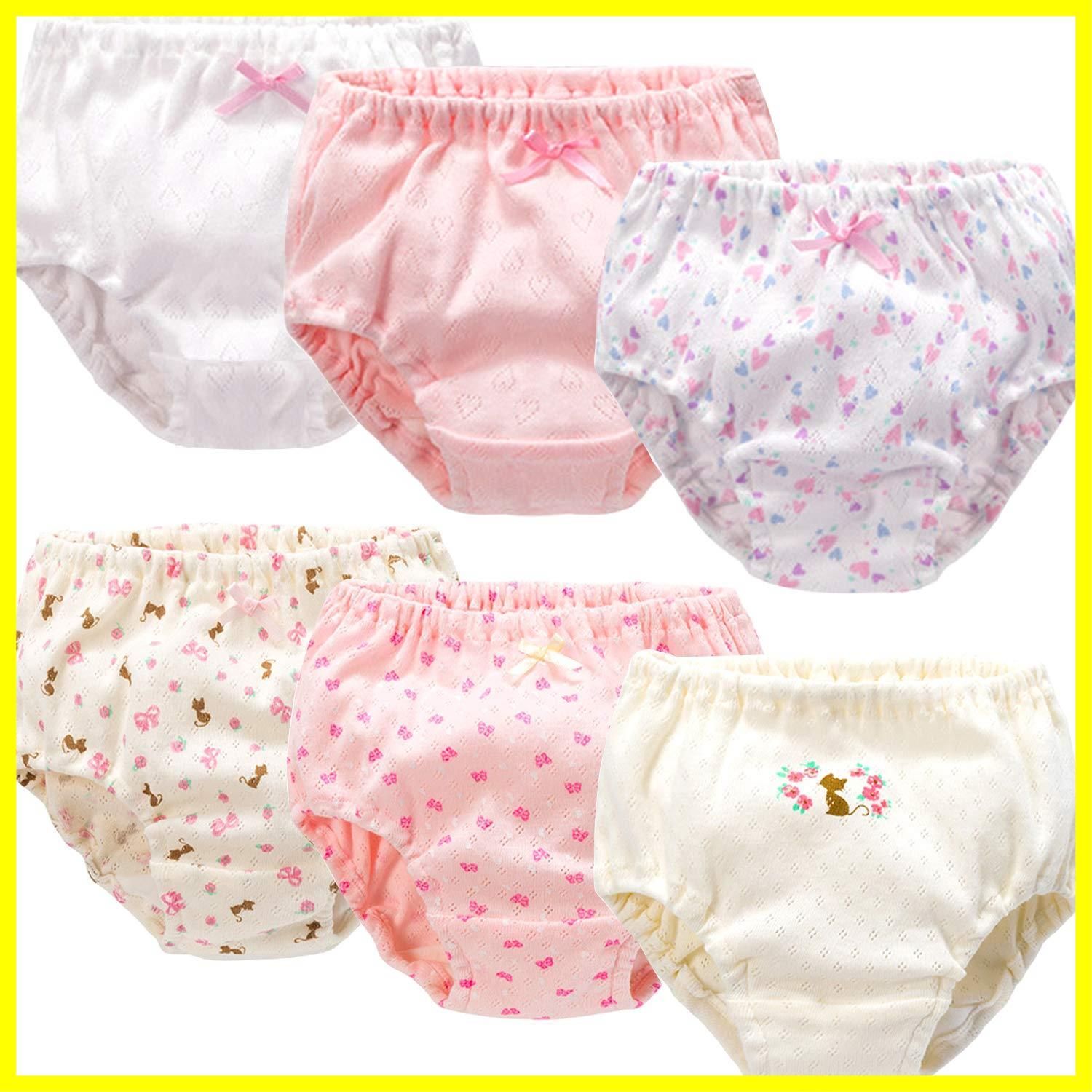 プリキュアショーツ Ｌａｋｕｍａｉ] 女児 ショーツ 6枚セット 綿100% 通気 下着 キッズ ベビー 女児キッズショーツ 無蛍光の100% 肌着（女児 ショーツ  6枚セット 綿100% 通気 下着 キッズ ベビー 女児キッズショーツ 無蛍光）
