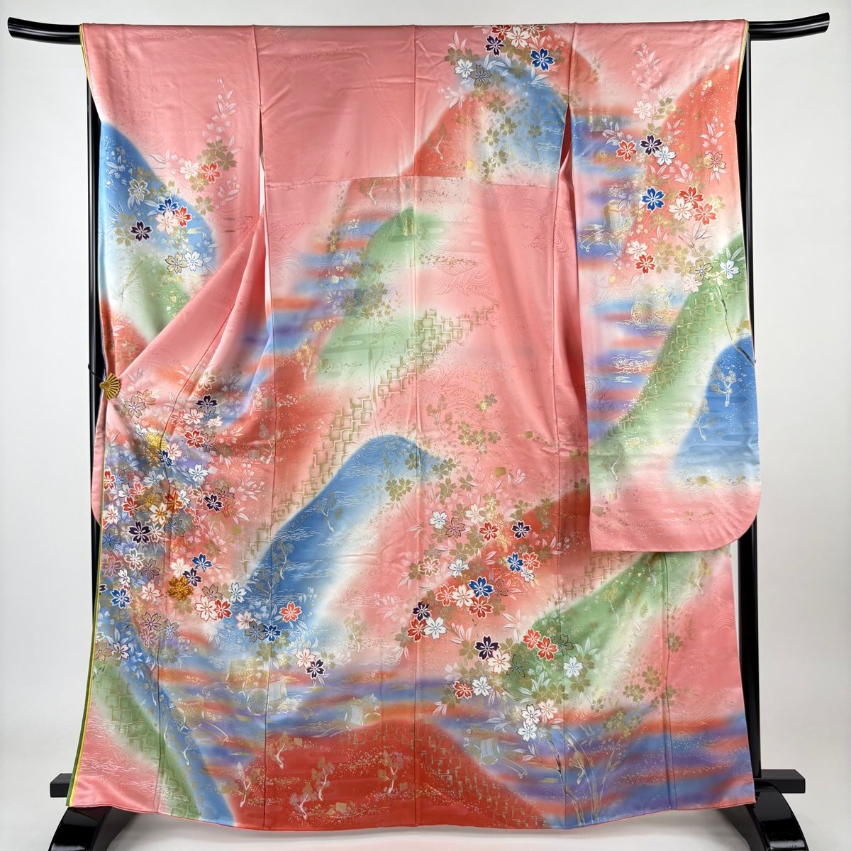 振袖　袋帯　4点セット　桜　蝶　金銀彩　身丈163cm 裄丈66cm M 正絹 振袖 袋帯 4点セット 桜 蝶 金銀彩 身丈163cm 裄丈66cm M 正絹