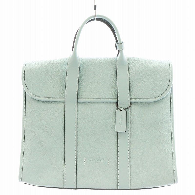 コーチ COACH ゴッサム ポートフォリオ ビジネスバッグ ブリーフケース ハンドバッグ レザー 水色 ライトブルー C5318 |AN2