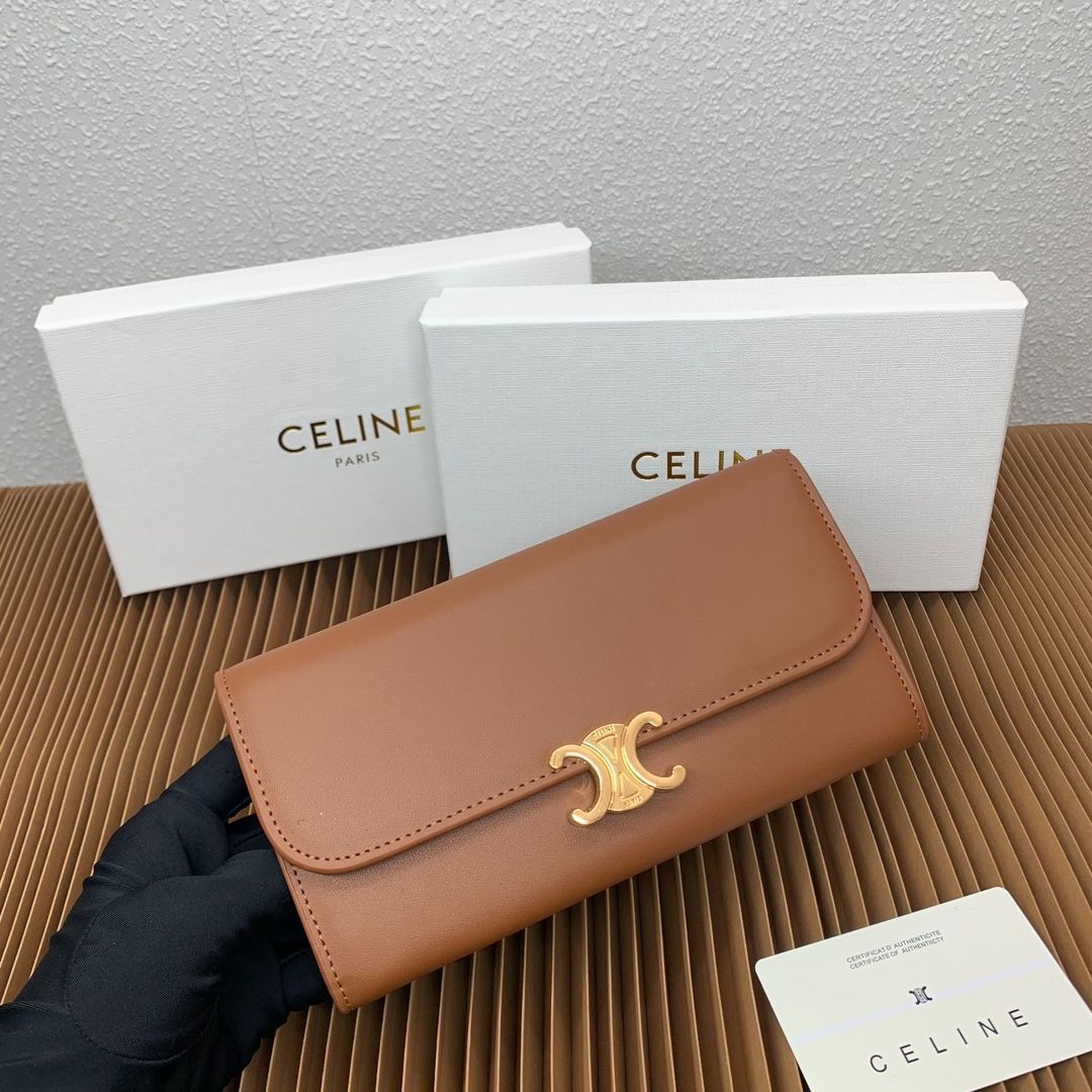 新品未使用】セリーヌ（Celine）ブラウンレザー長財布#2 - メルカリ