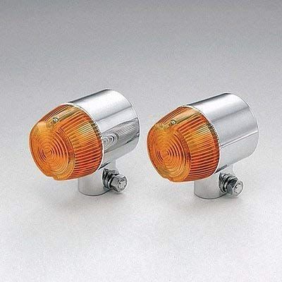 キジマ kijima バイク バイクパーツ ウインカーランプ CB72プラタイプ メッキアンバーレンズ Sバルブ無し 2個セット 219-5005