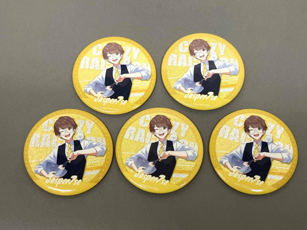 5個セット】 Crazy Raccoon じゃすぱー グリッター缶バッジ CR