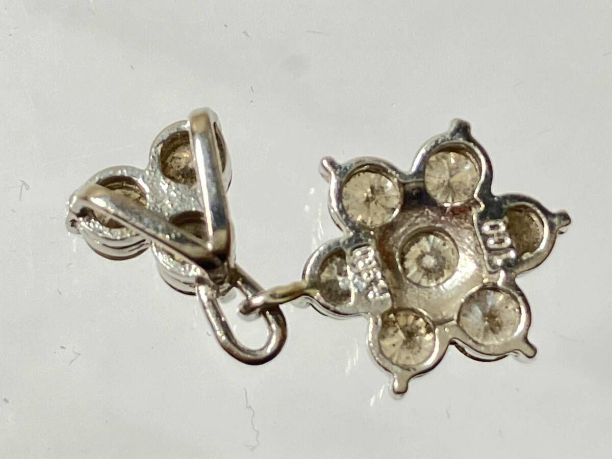 ソーティング付 Pt900プラチナ 天然ダイヤモンド D1.00ct 総重量約1.9g 花モチーフ ペンダント トップ