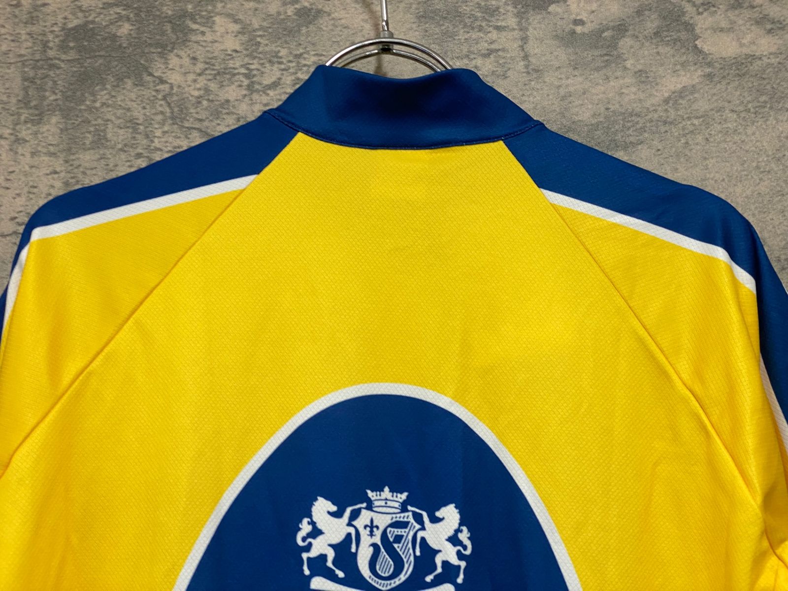 JK546 サンティーニ Santini 半袖 サイクルジャージ 青黄 L ハーフ