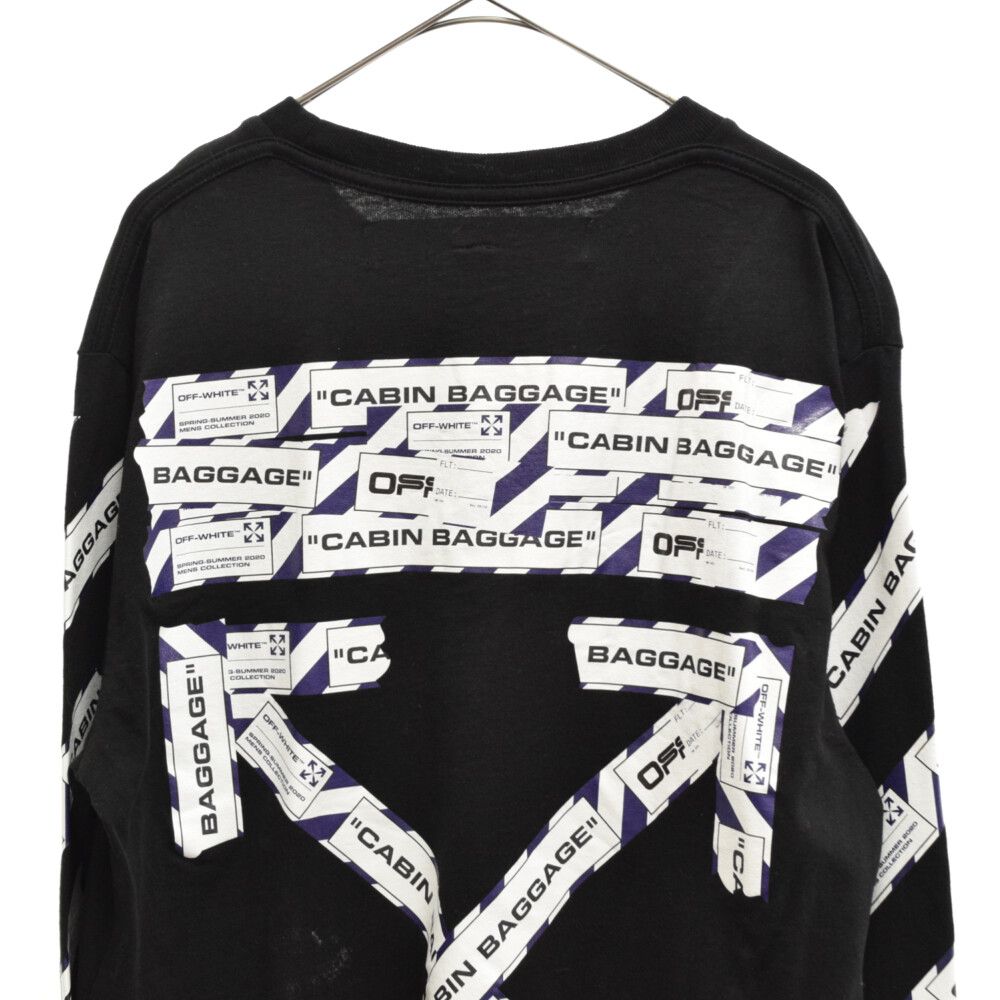 OFF-WHITE / 長袖Tシャツ/M/コットン/BLK/OMAB001S20185003 OFF-WHITE (オフホワイト) 20SS Airport Tape L/S Tee エアポート