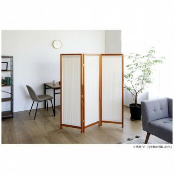 弘益 KOEKI UTILITY 木製スクリーン 帆布 3連 ブラウン HT3BR