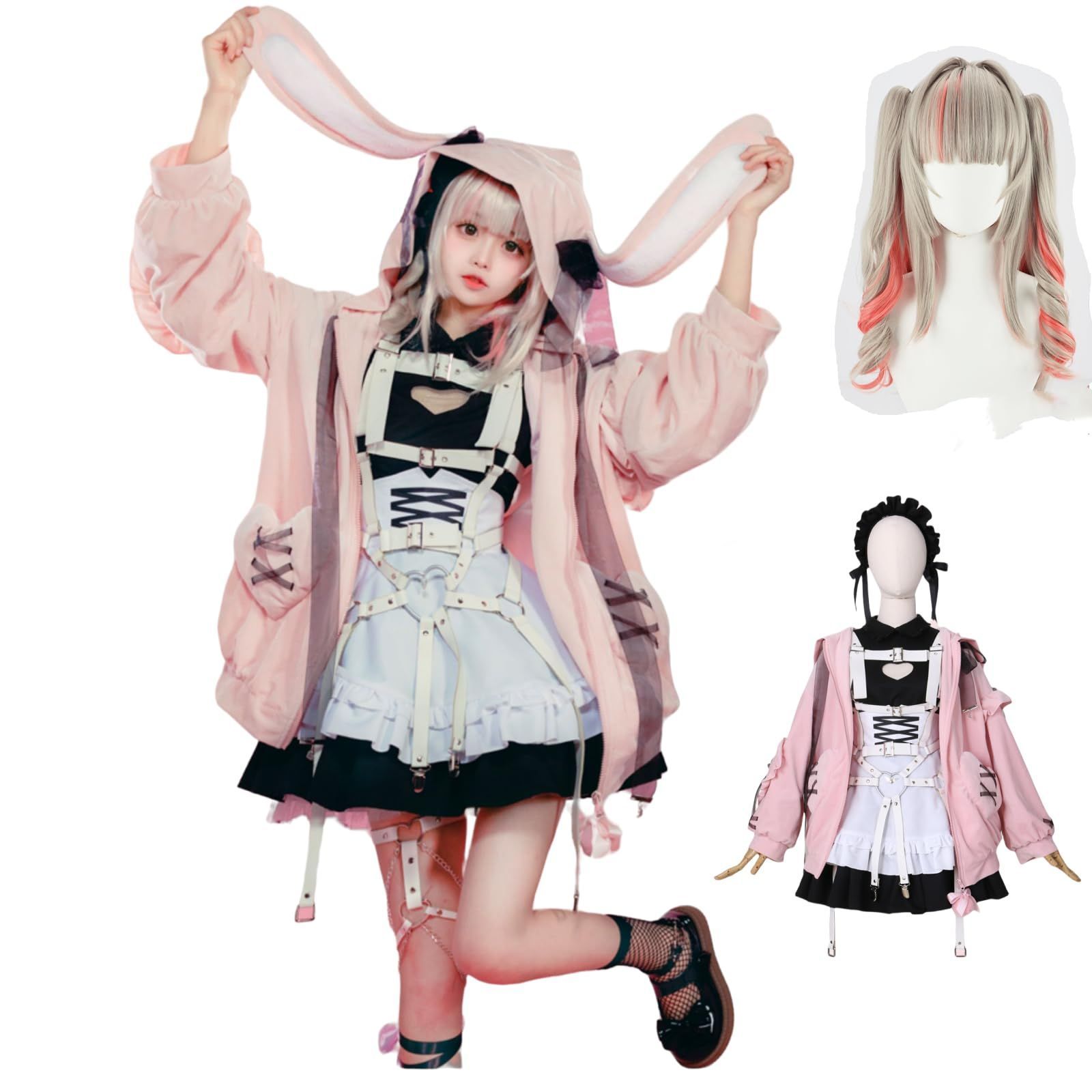 学園祭 アニメ コスチューム cosplay 文化祭 サキュバス 地雷 ハロウィン 仮装 いいむ コスプレ 魔界ノりりむ 演出服 にじさ.んじ ウィッグ
