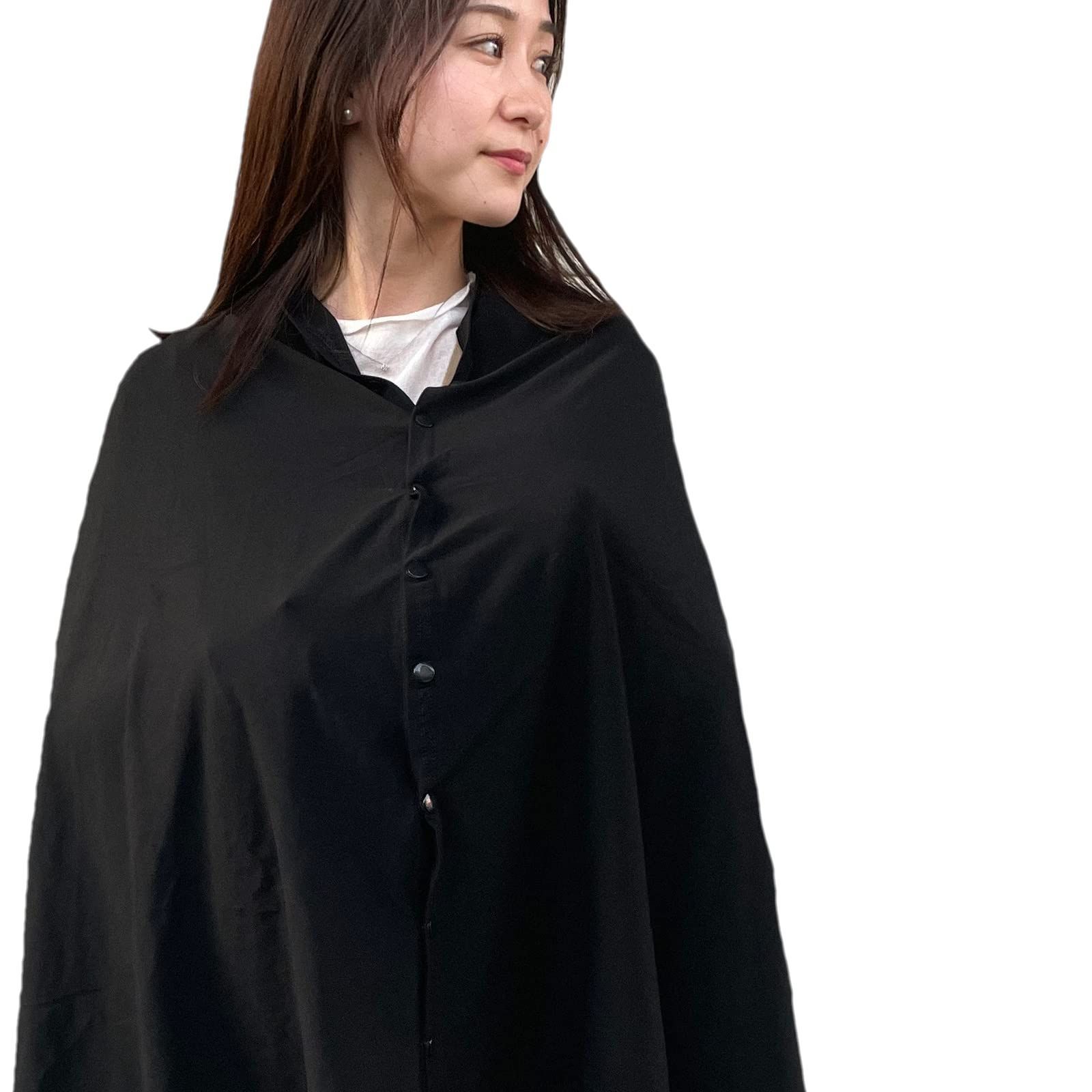 新品 ポンチョ 多機能 オシャレ 授乳ストール 出産祝い 授乳カバー 授乳 綿 授乳服 授乳ケープ 360度安心 word 授乳ケープ】saara (ブラック) 【現役看護師監修