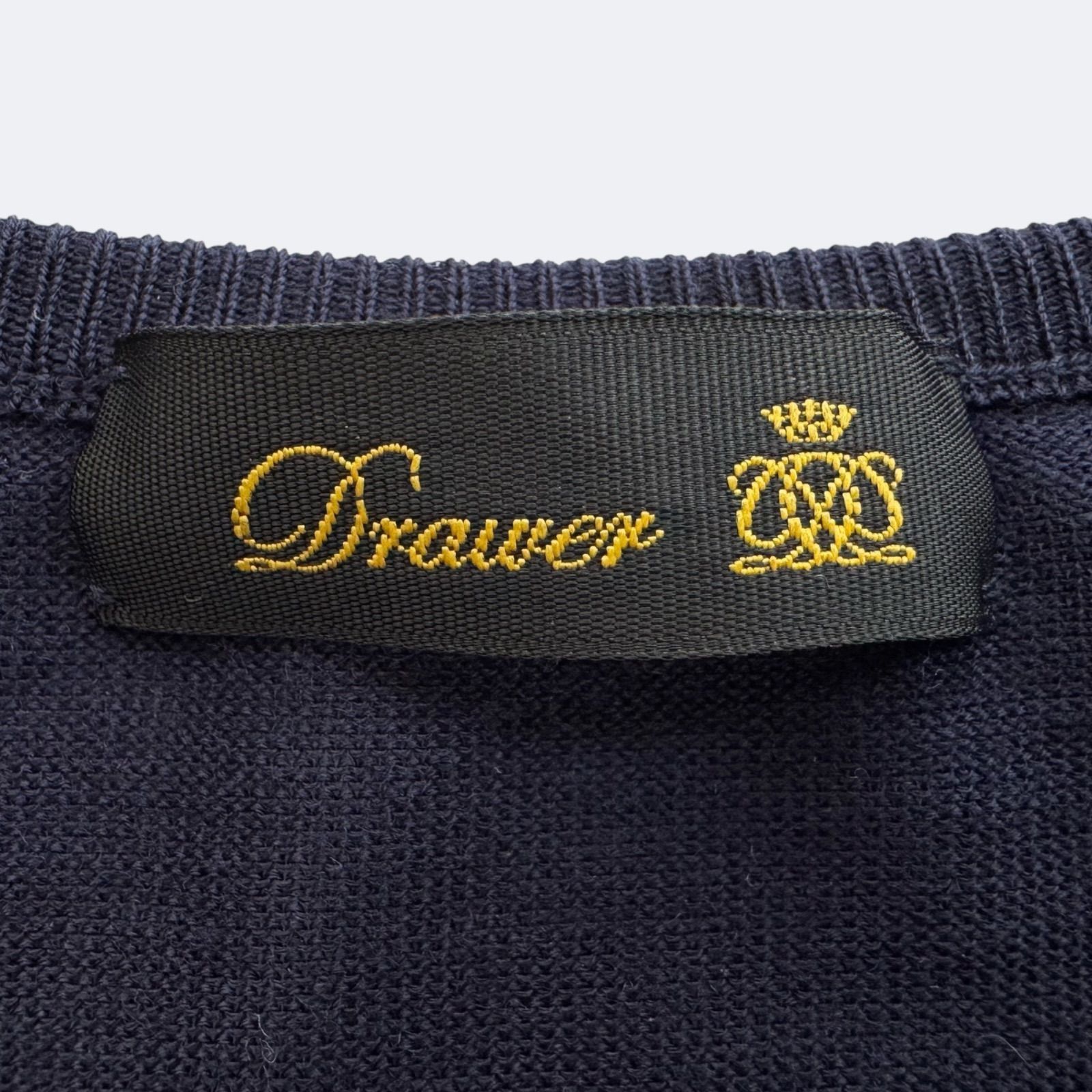 Drawer ドゥロワー ニット ネイビー レディース フリル プルオーバー