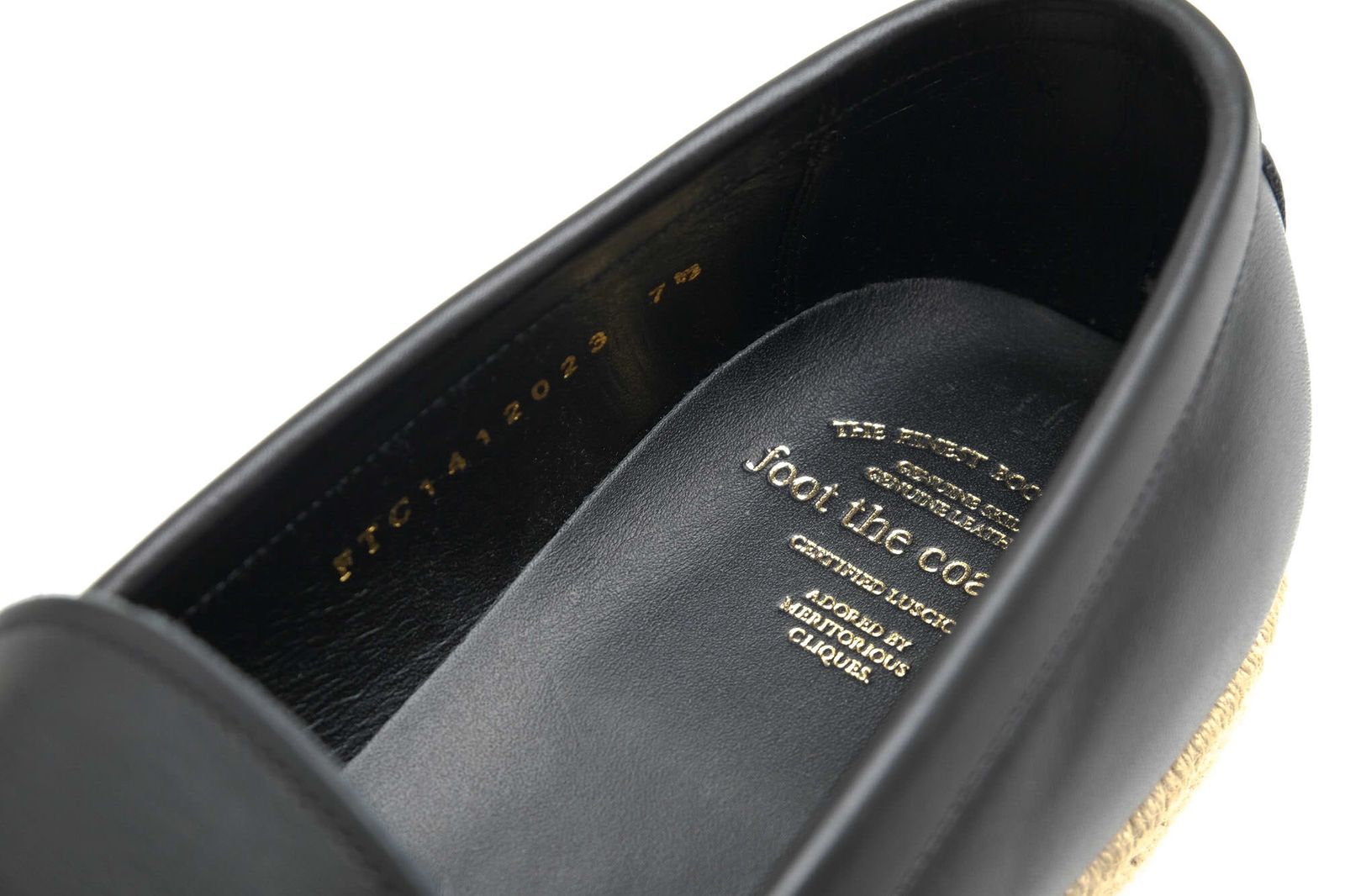 【直営店買付】 フットザコーチャー／foot the coacher コインローファー ペニーローファー シューズ 靴 メンズ 男性 男性用レザー 革 本革 ブラック 黒  FTC1412023 COIN LOAFER(ESPADRIILE) エスパドリーユ仕様 スリッポン  ダイヤル式シューズ